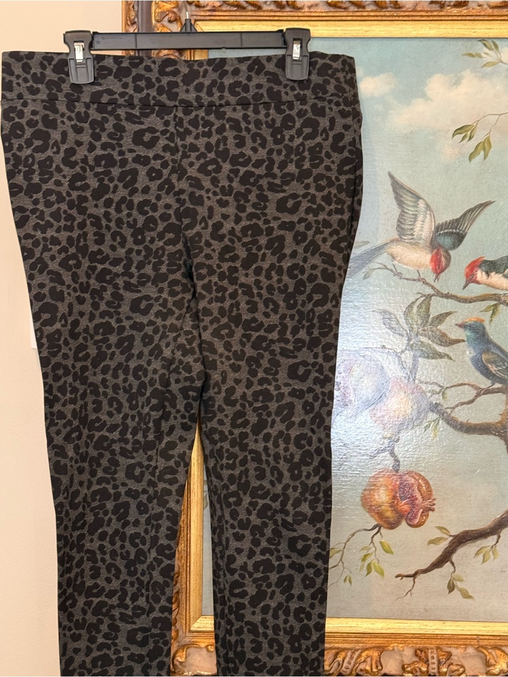 LOFT Charcoal and Black Leopard Print Leggings